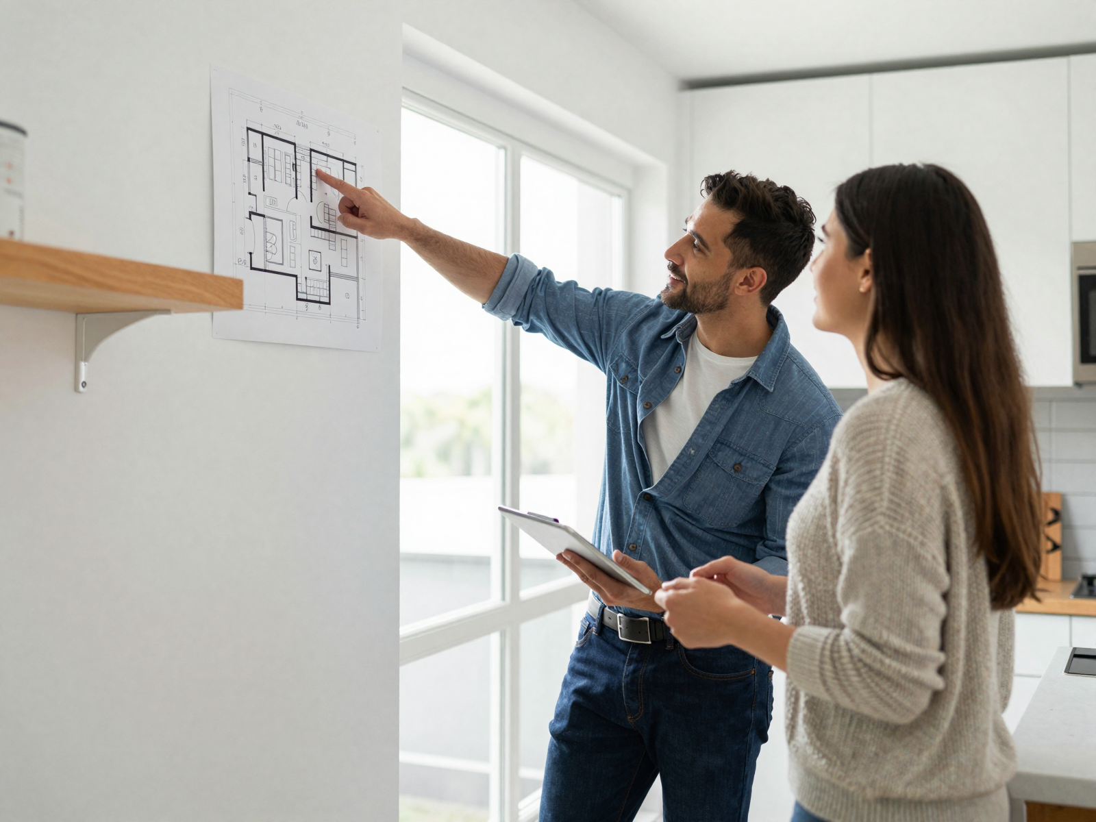 Electrician consulting with homeowner